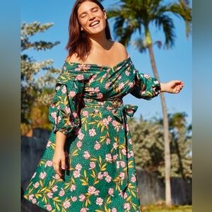 Eloquii Floral Off-Shoulder Dress